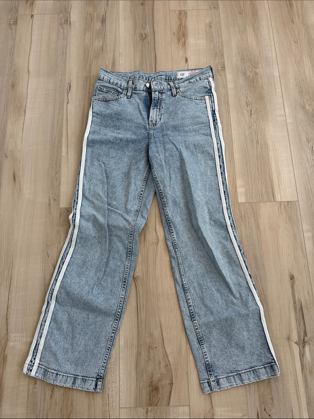 GAP Light Blue Flare Jeans with White Side Stripes